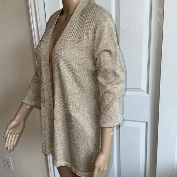 Shimmering Gold Women's Cardigan - Picture 2 of 14